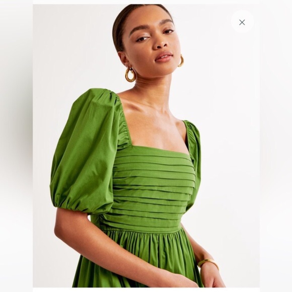 Emerson Poplin Puff Sleeve Midi Dress - Picture 7 of 7